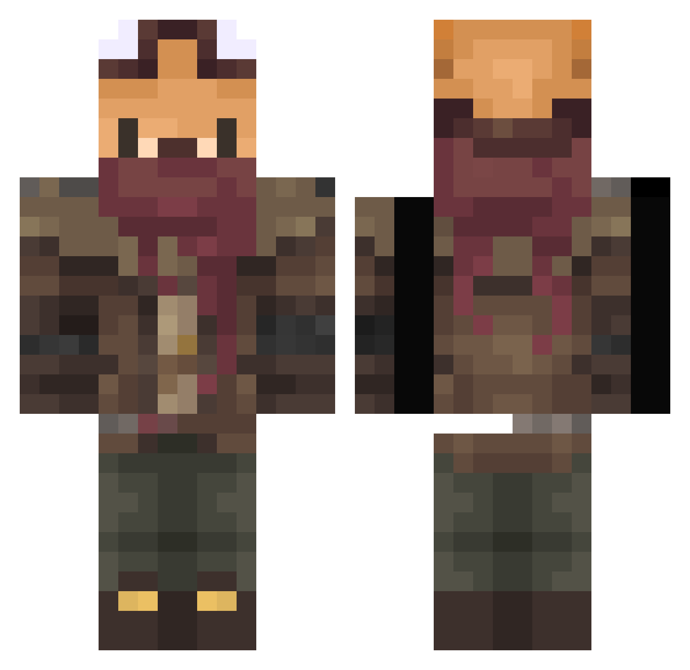 GracefulBoi Minecraft skin, front and back view
