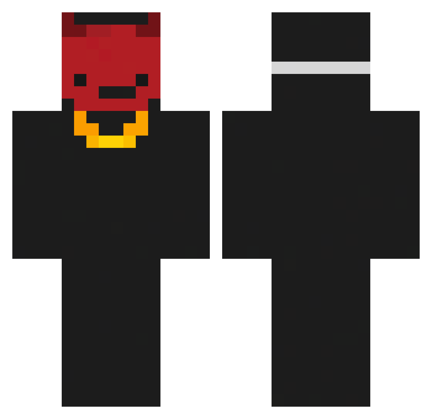 Ovoid Minecraft skin, front and back view