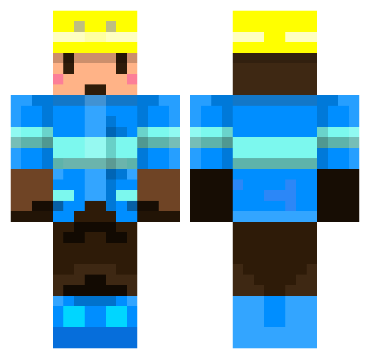 Hundred Minecraft skin, front and back view