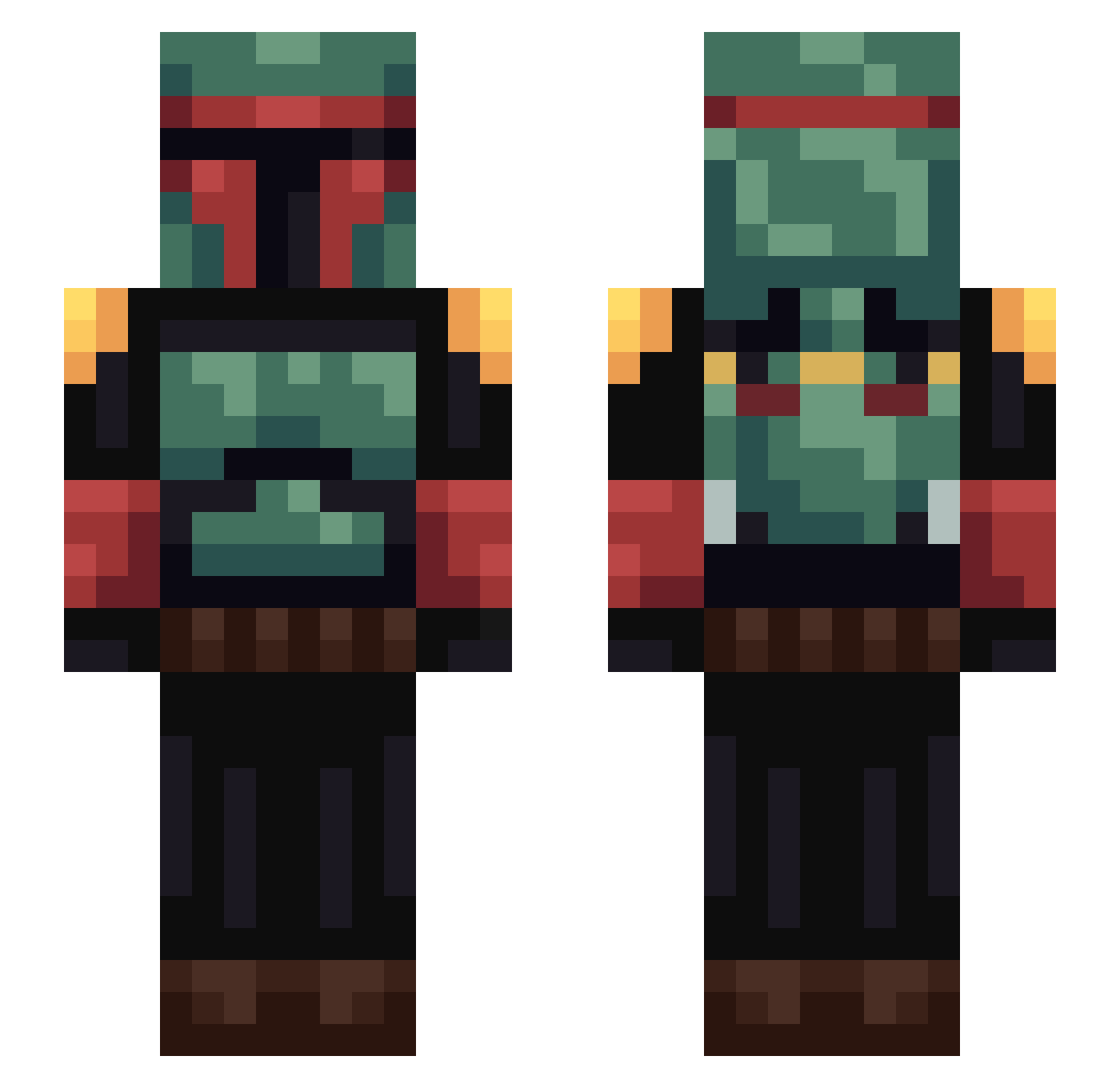 Loakee Minecraft skin, front and back view