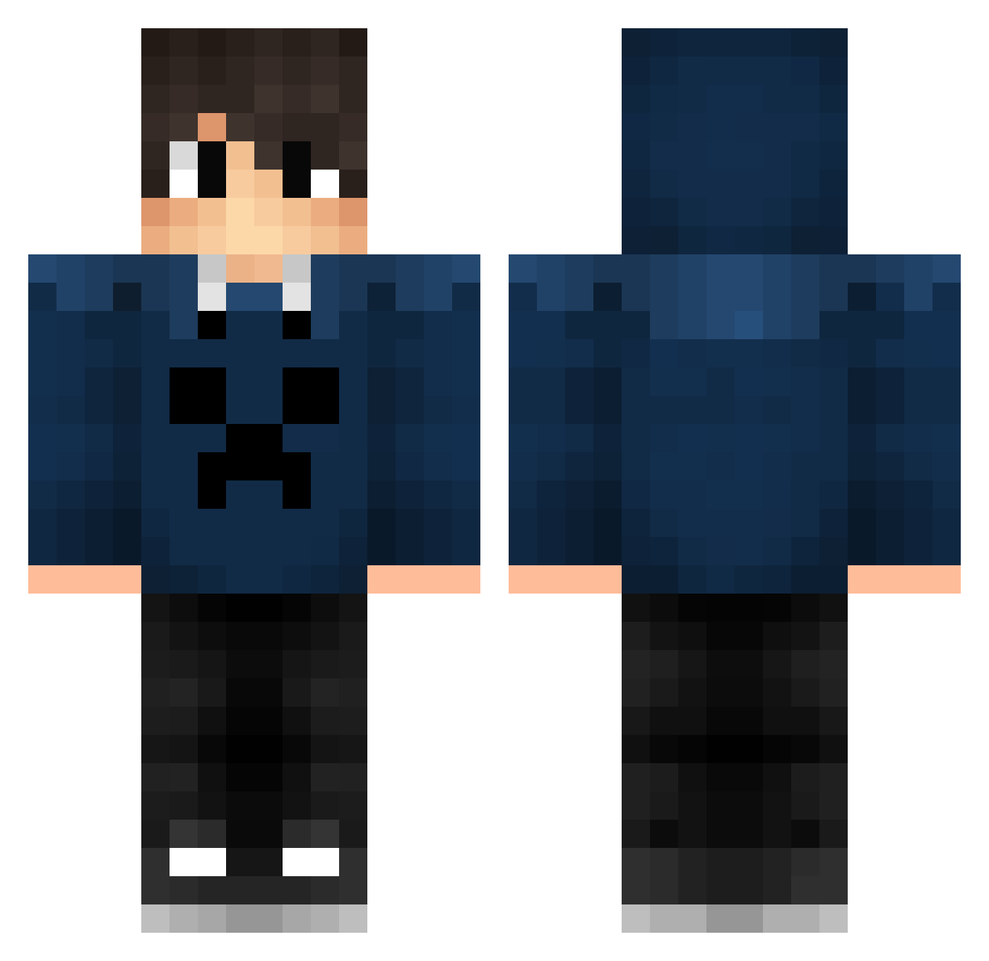 WroZ7 Minecraft skin, front and back view