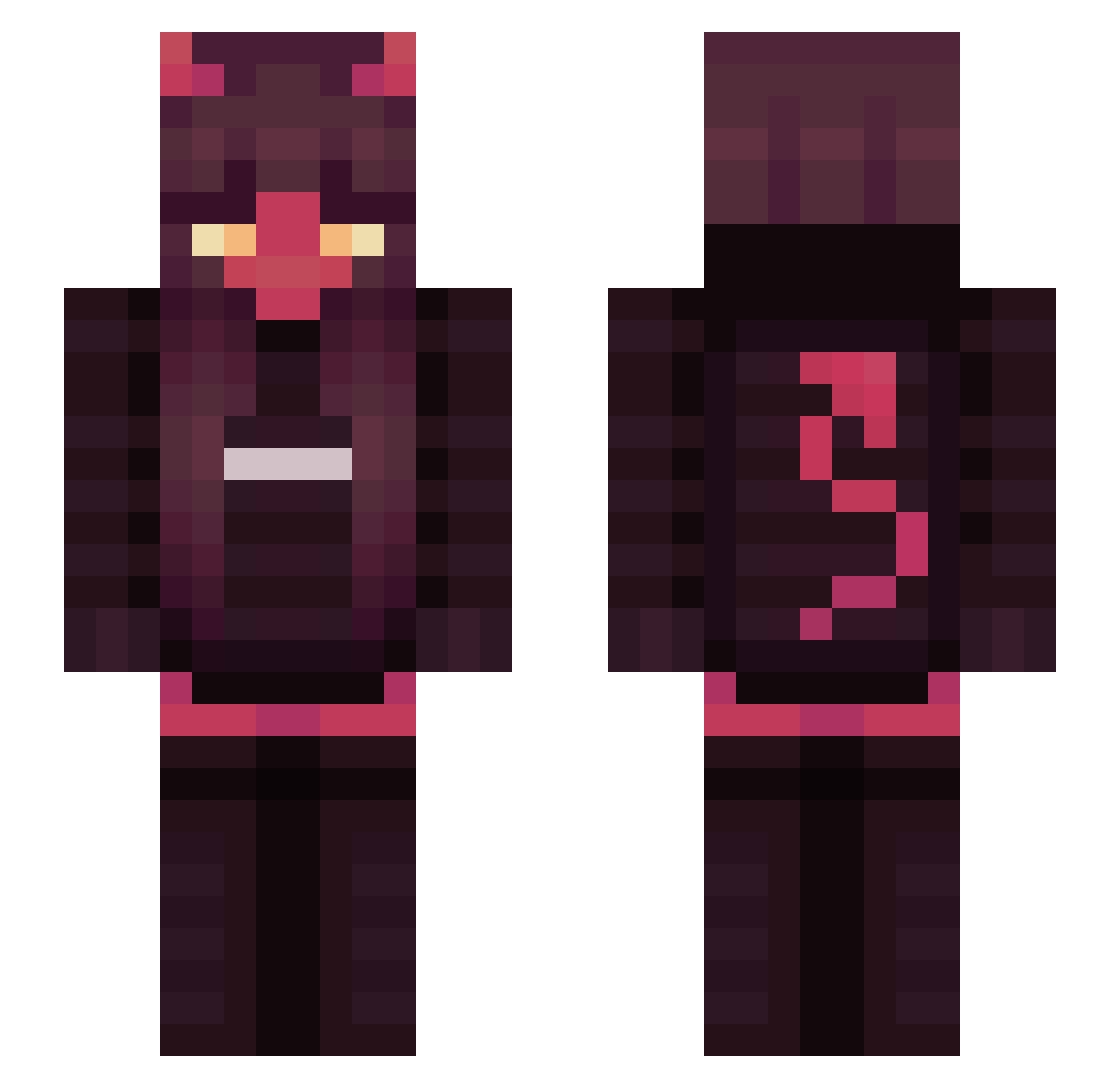 Sutchie Minecraft skin, front and back view