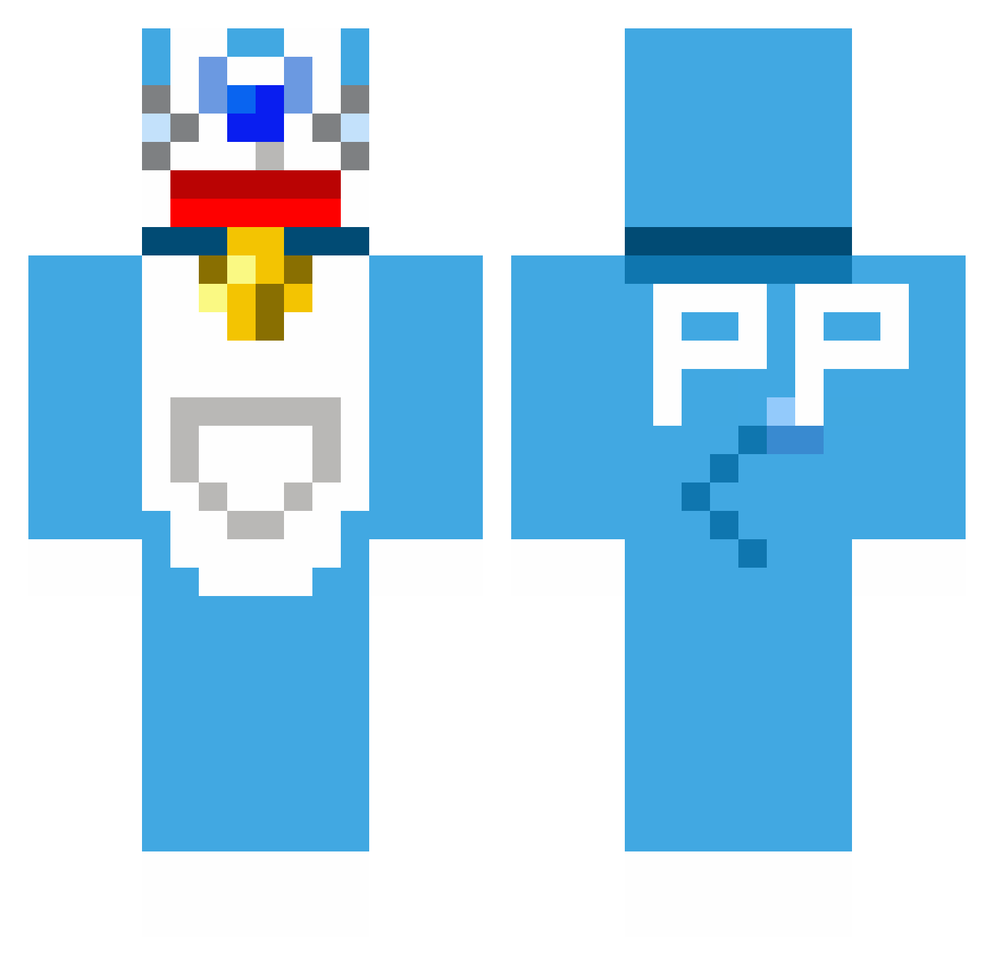N0NV Minecraft skin, front and back view
