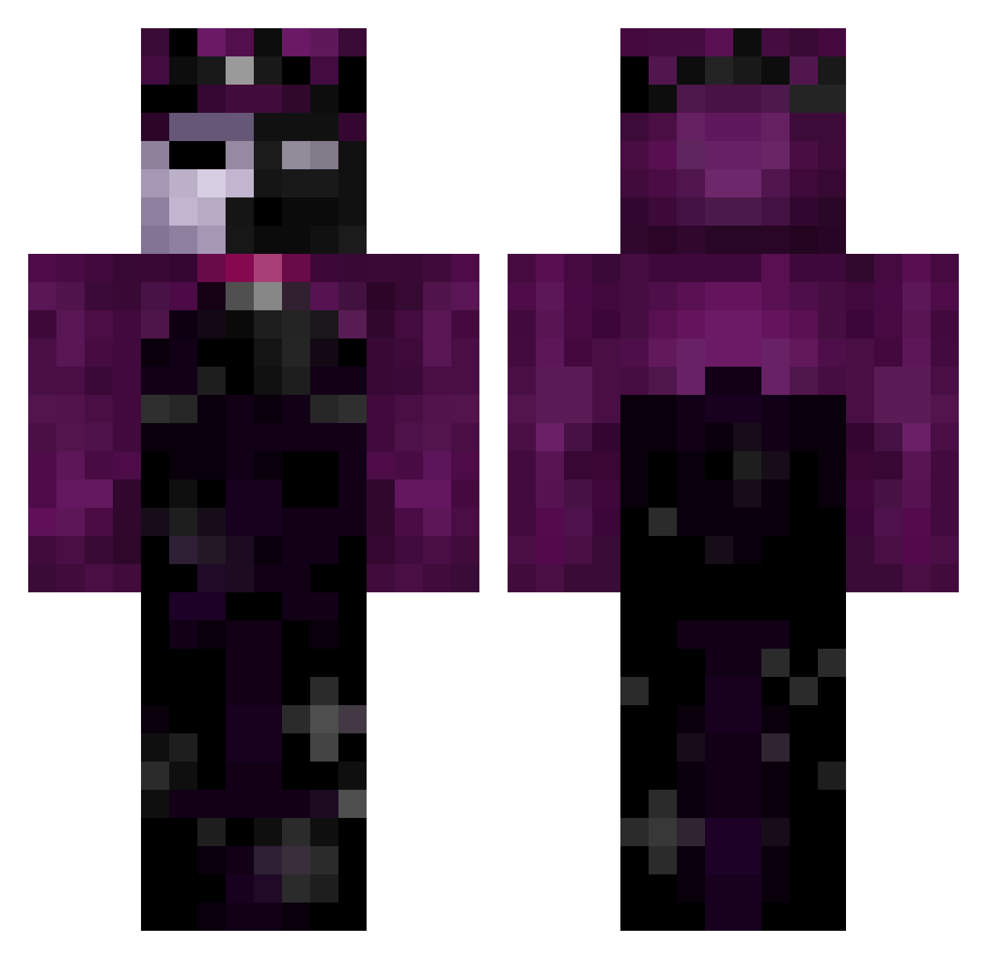 Vx4nx4 Minecraft skin, front and back view