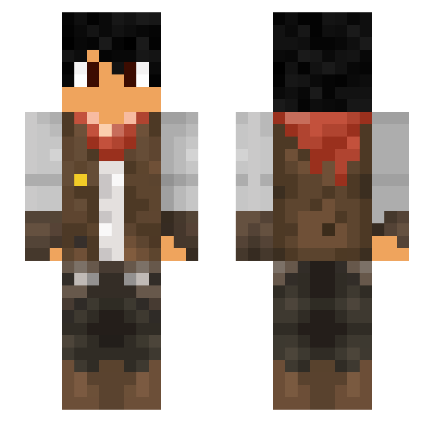 CowboyGamer11 Minecraft skin, front and back view