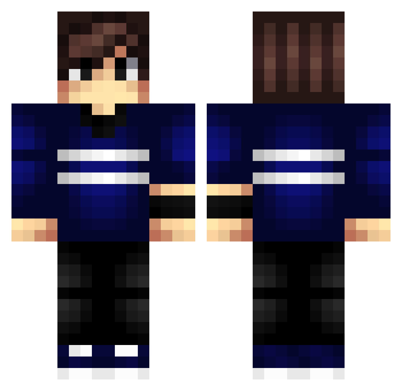 Shadowwalkerz1 Minecraft skin, front and back view
