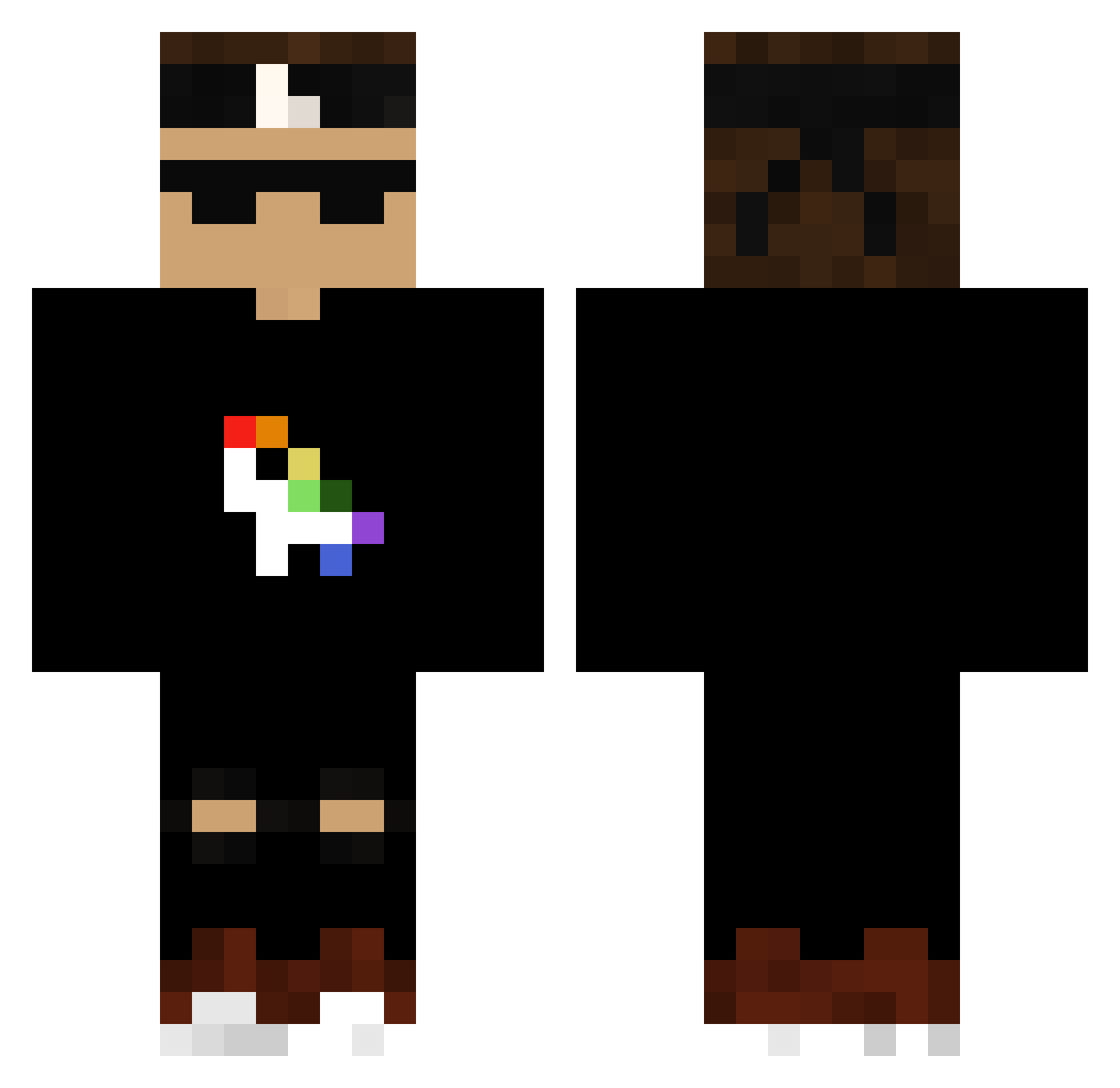 Texter_ Minecraft skin, front and back view