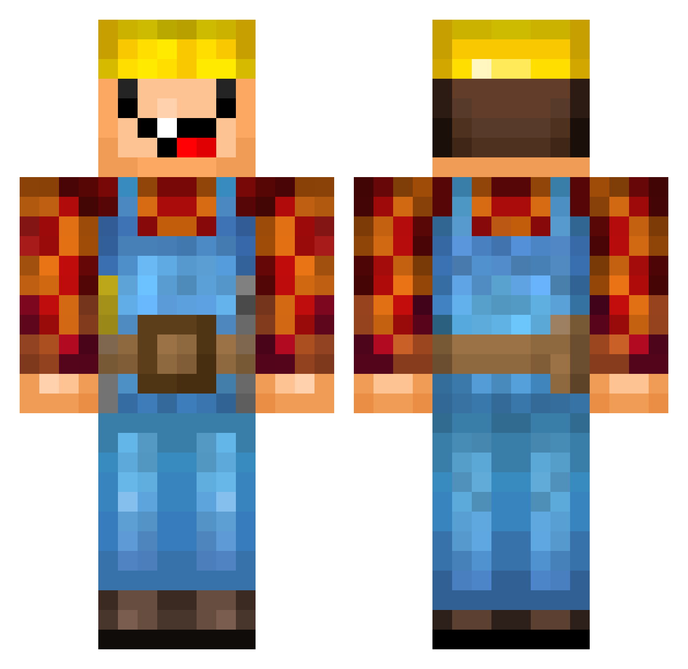 xFaRlInGx Minecraft skin, front and back view