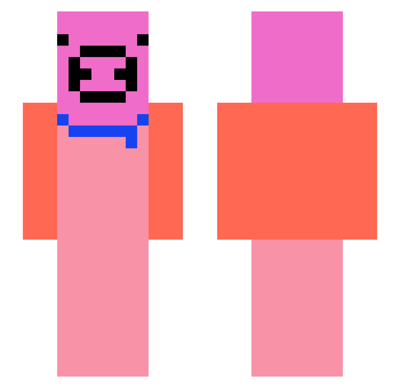junia Minecraft skin, front and back view