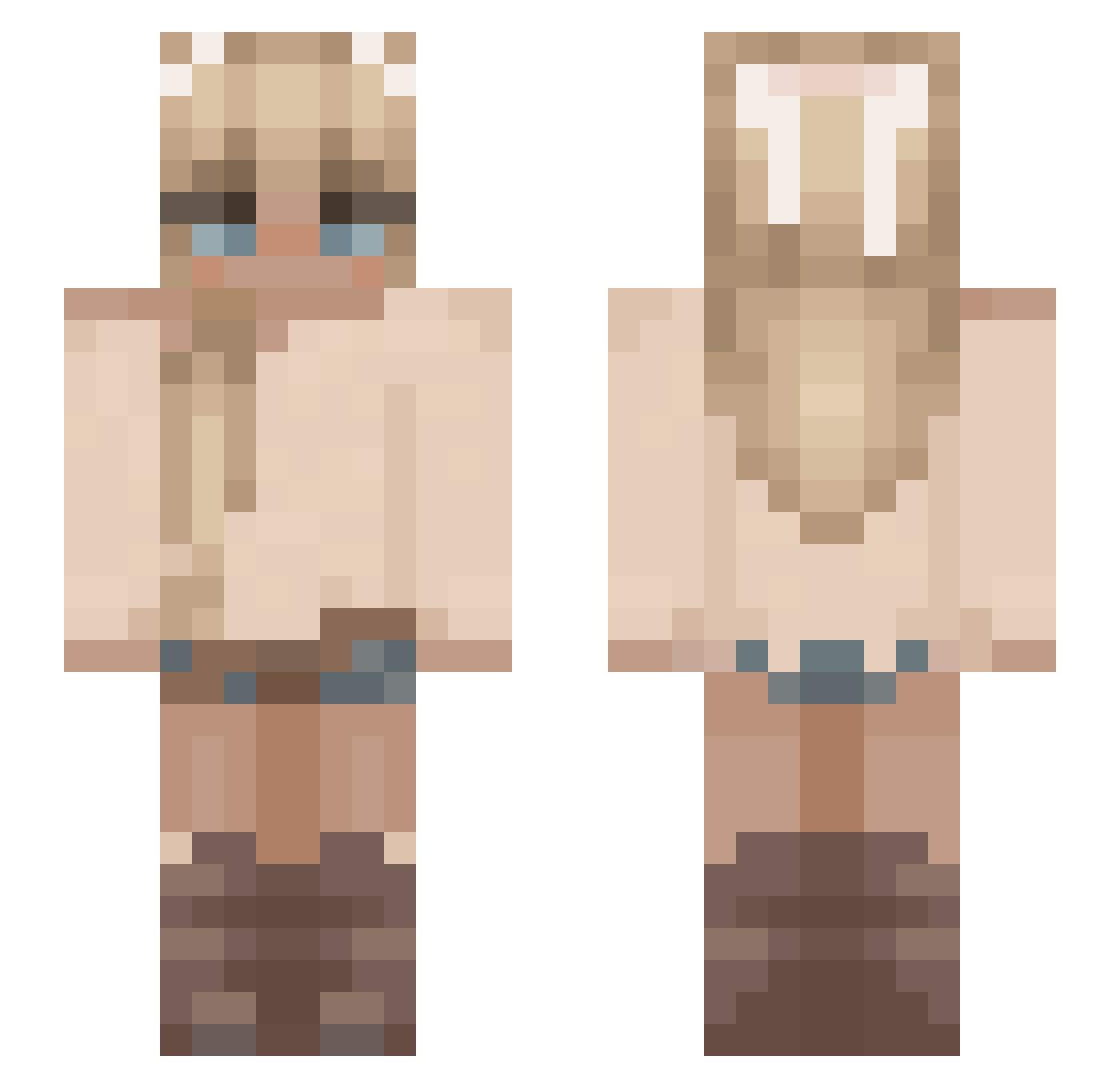 Katzeskids Minecraft skin, front and back view