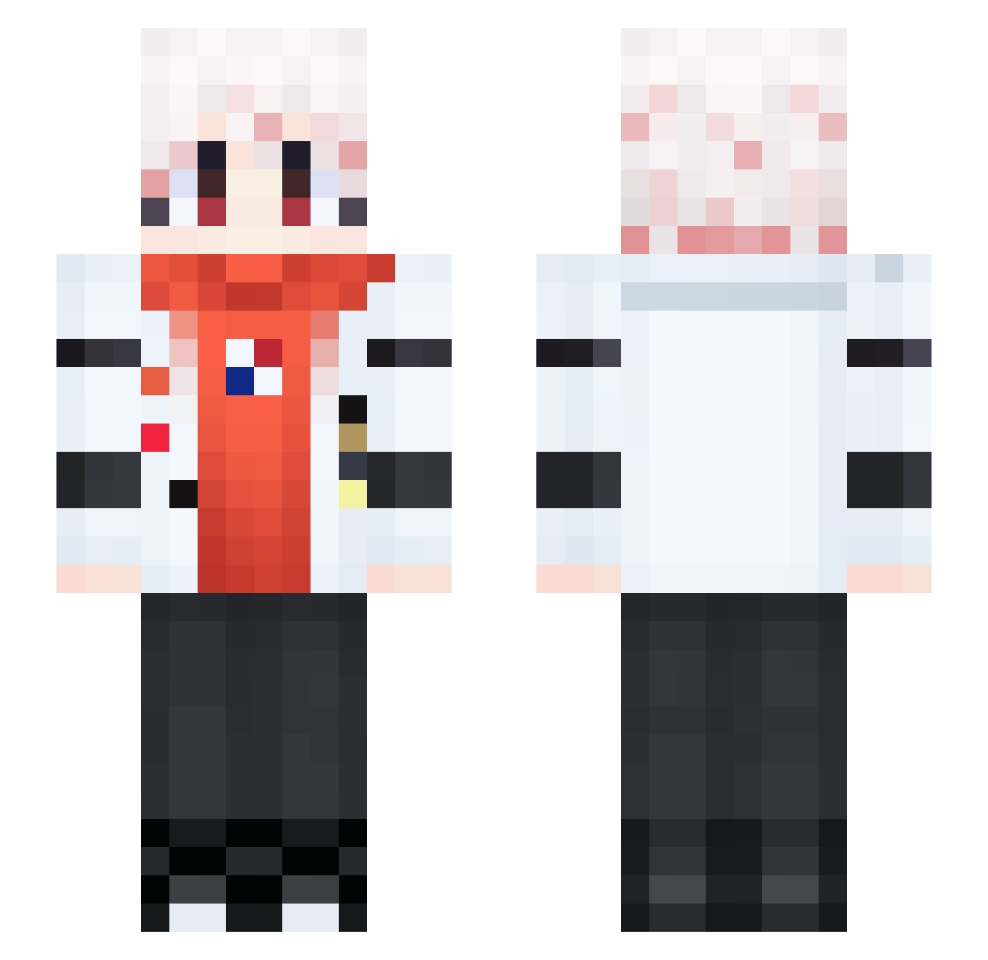 LemonGG Minecraft skin, front and back view