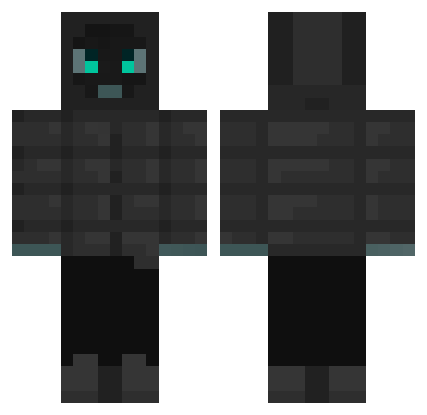 simplyBeef Minecraft skin, front and back view