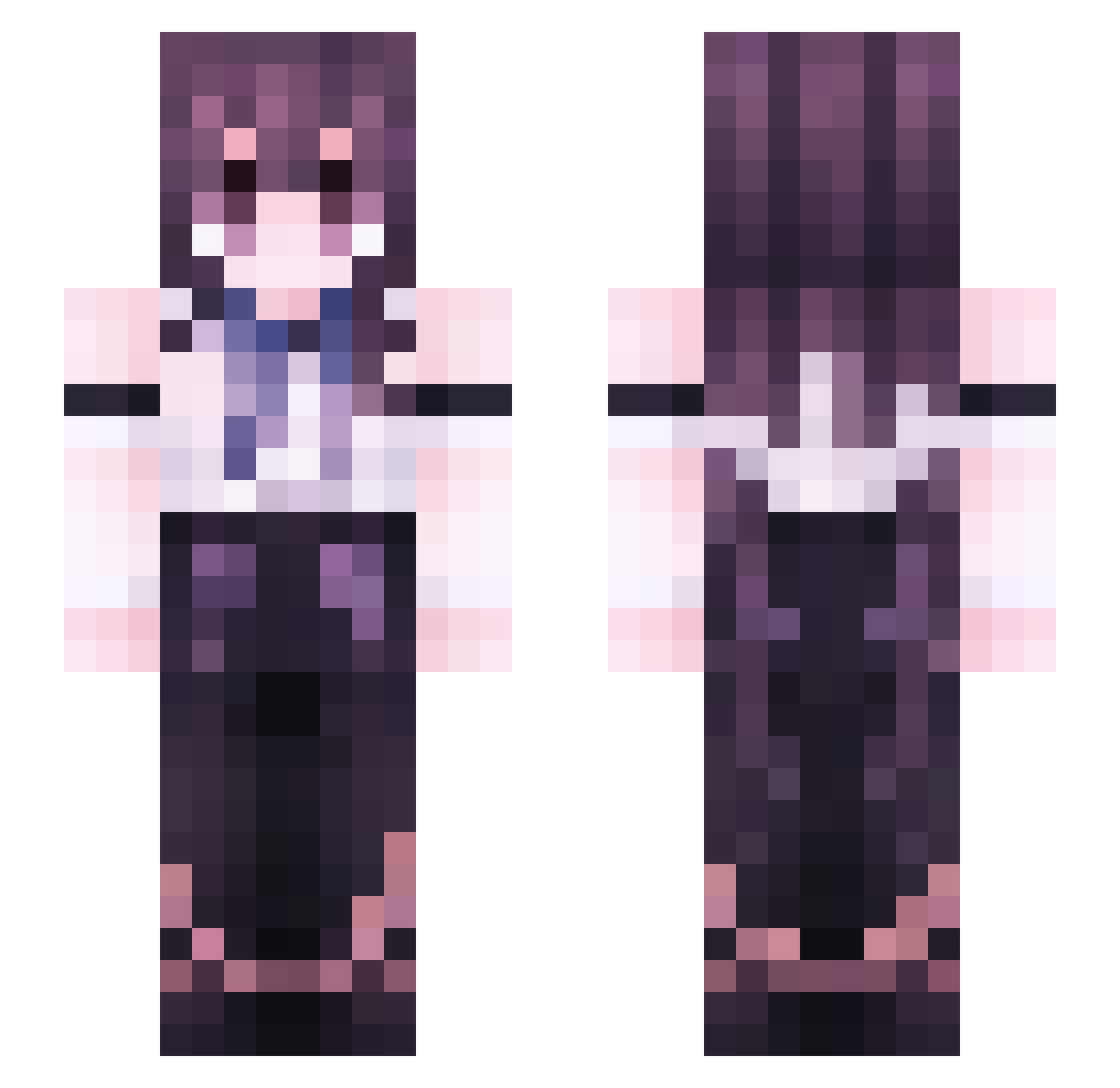 xiangwe Minecraft skin, front and back view