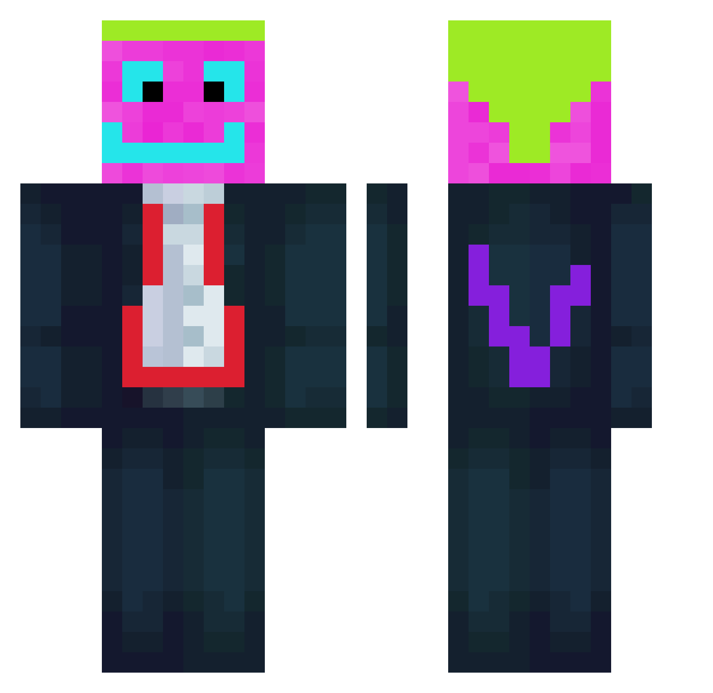 Hitasma Minecraft skin, front and back view