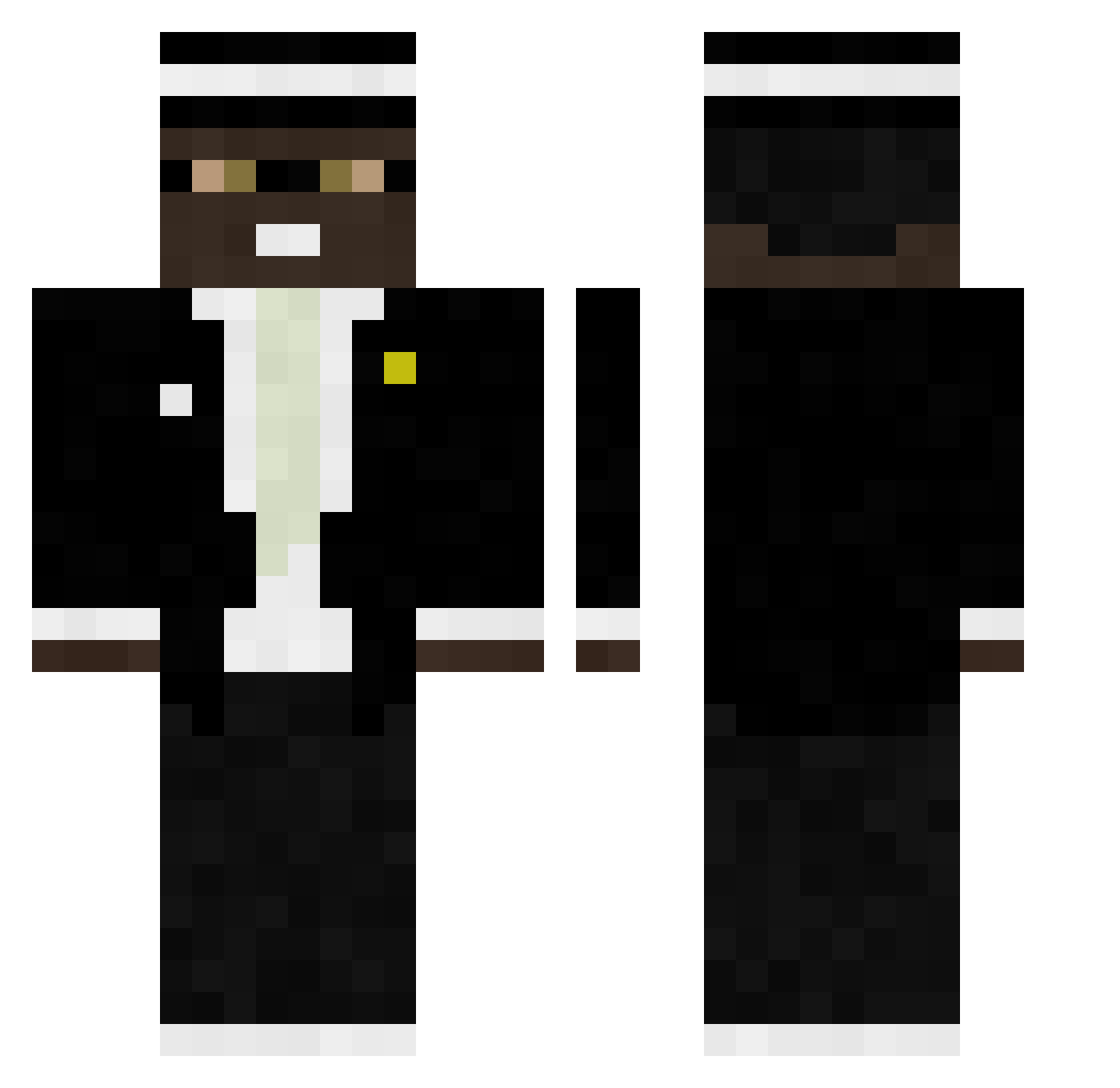 Thamas Minecraft skin, front and back view