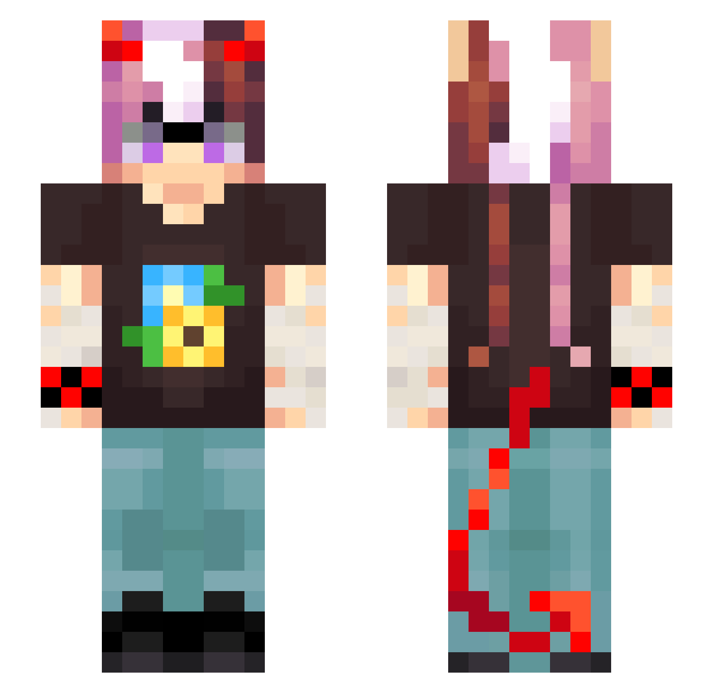 ElliotIs1nsane Minecraft skin, front and back view