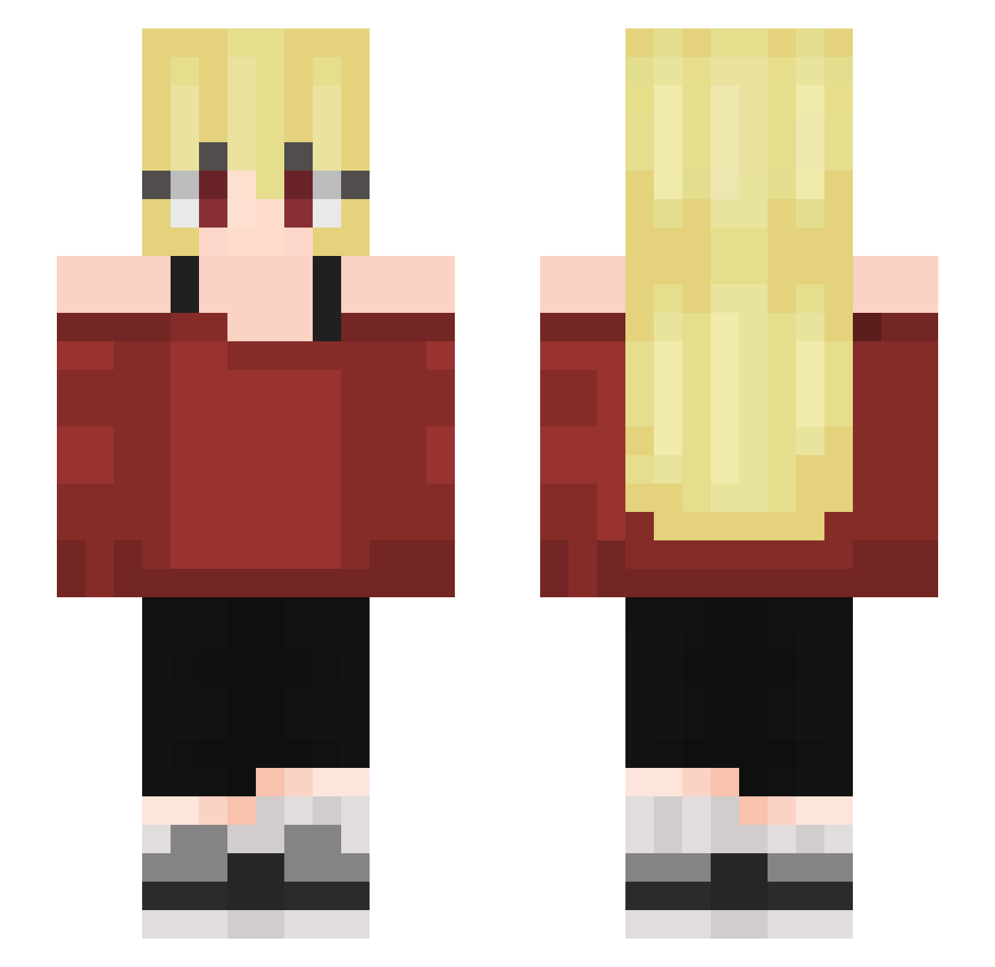 ZARURAMEN Minecraft skin, front and back view