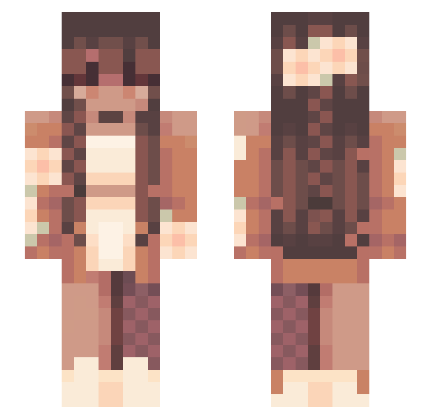 simplyraino Minecraft skin, front and back view