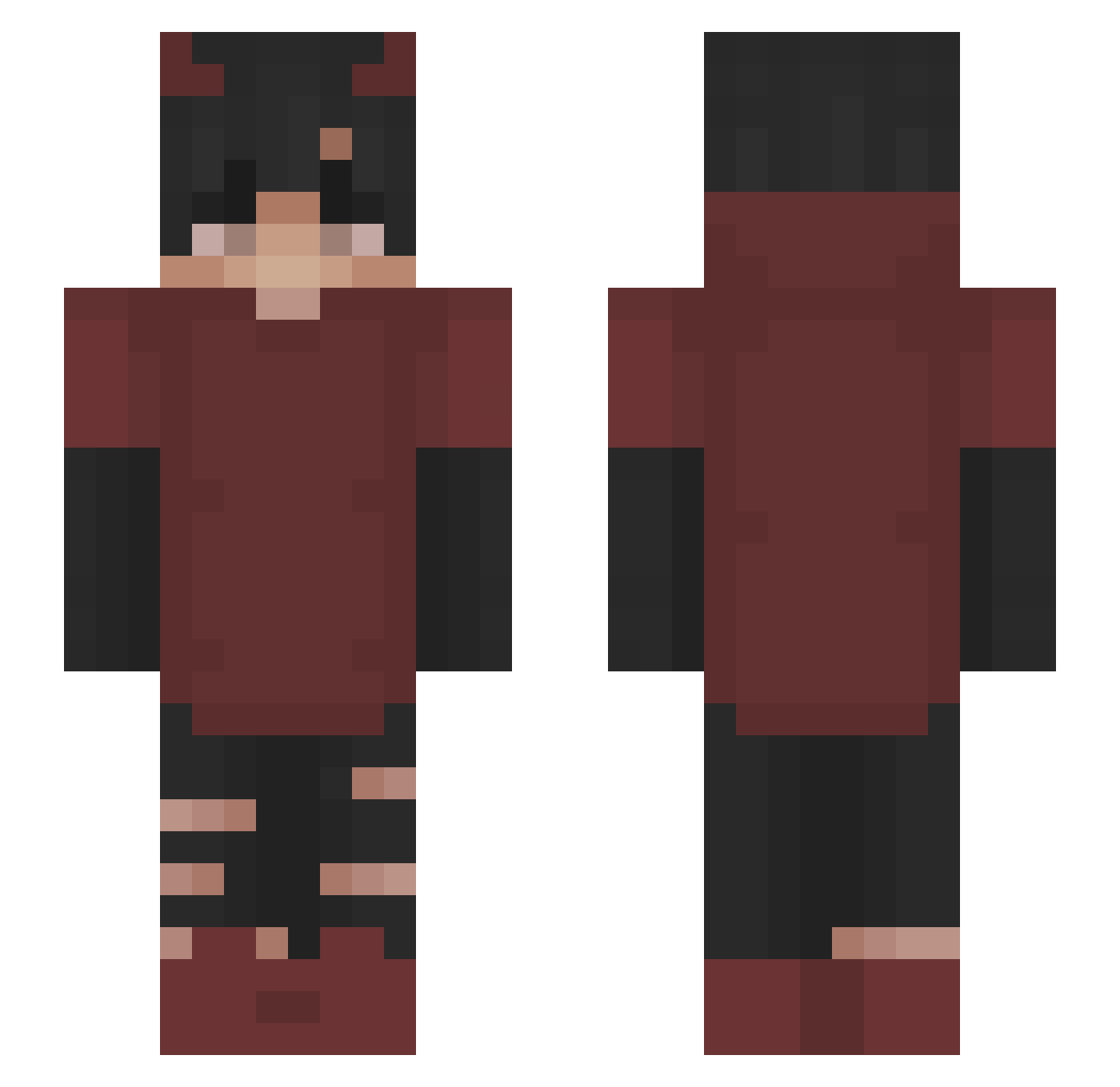 owkd Minecraft skin, front and back view