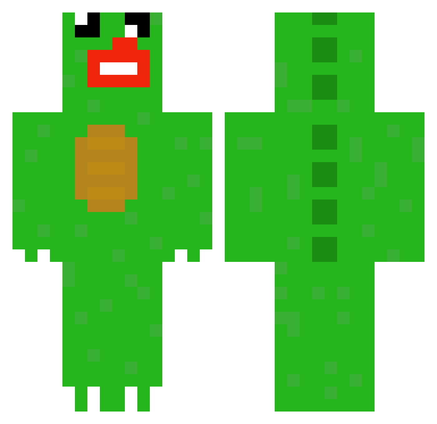 4xREXx Minecraft skin, front and back view