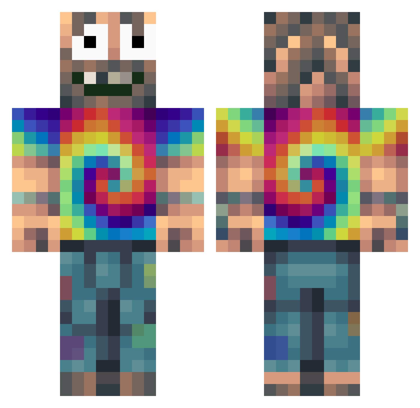 stinkiest Minecraft skin, front and back view