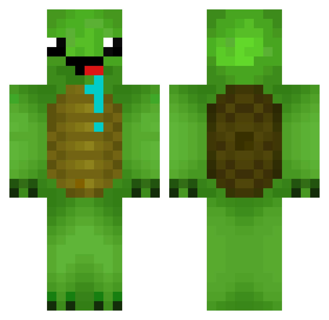 TheRainingKnight Minecraft skin, front and back view