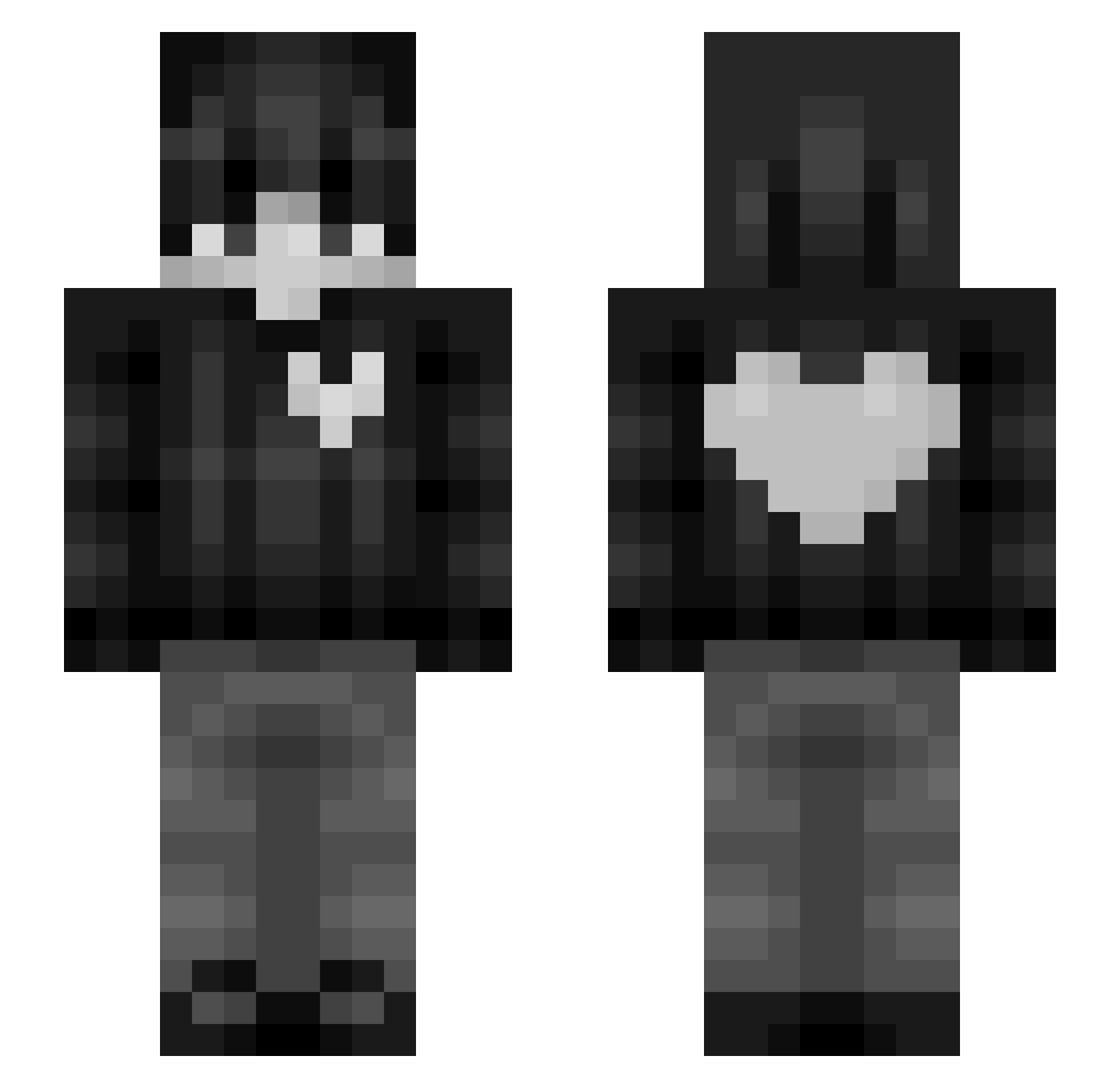 Higurima Minecraft skin, front and back view