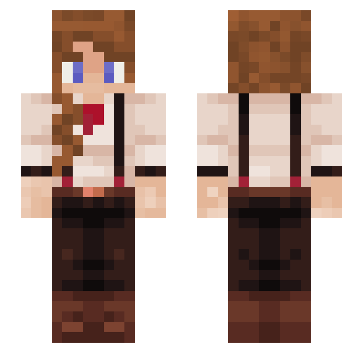 ScarletKey Minecraft skin, front and back view