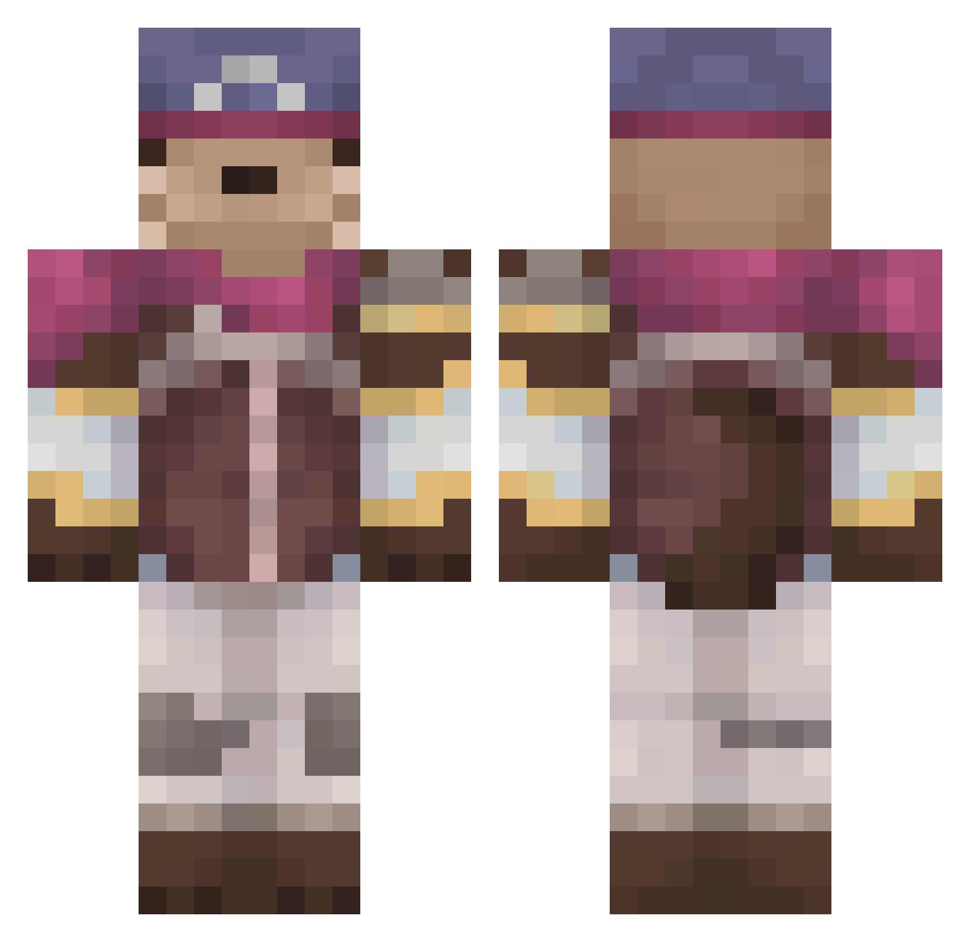 SpaceBee_ Minecraft skin, front and back view