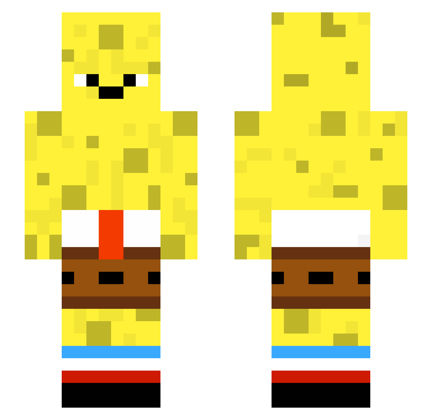 Thunderstorming Minecraft skin, front and back view