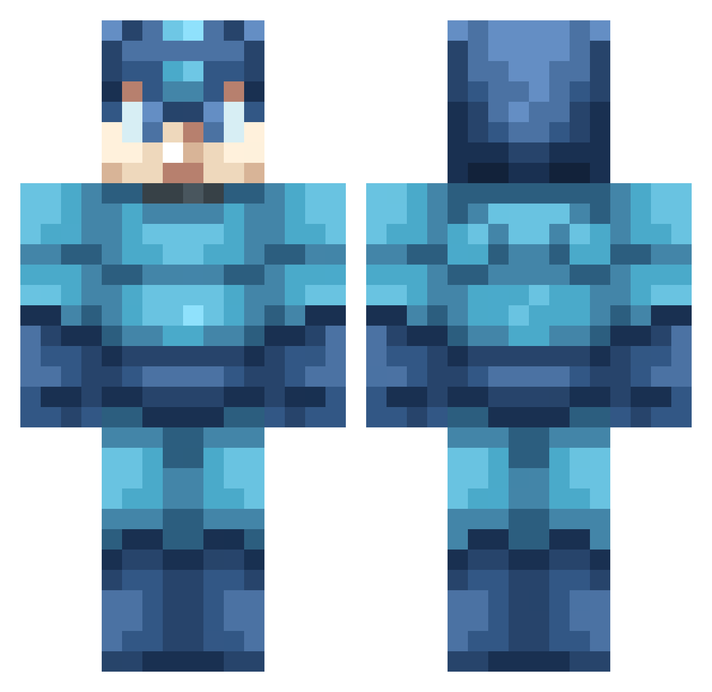 Ginsan3 Minecraft skin, front and back view