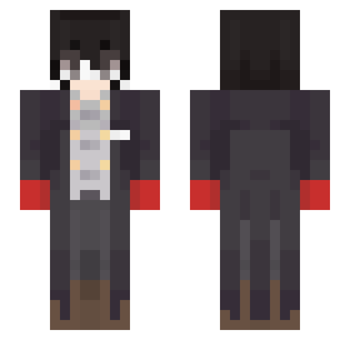 SidePiece Minecraft skin, front and back view