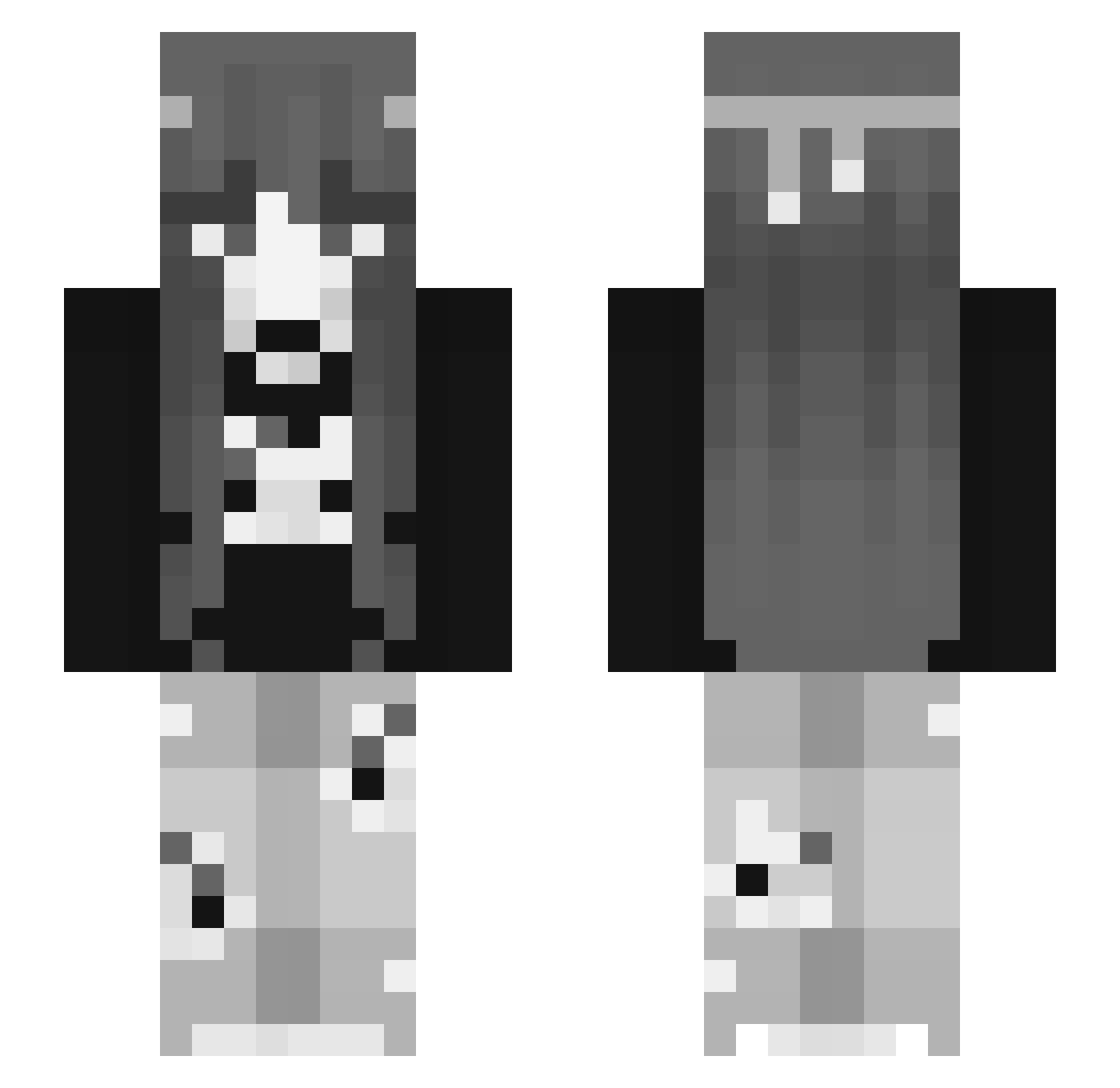 Yuutanier Minecraft skin, front and back view