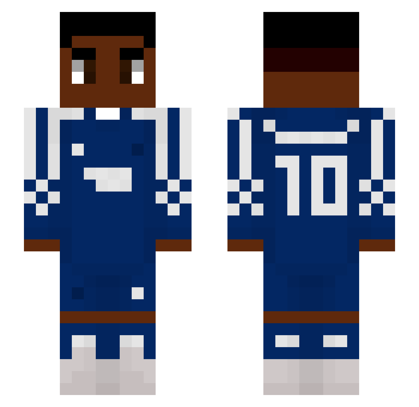 Facebius Minecraft skin, front and back view