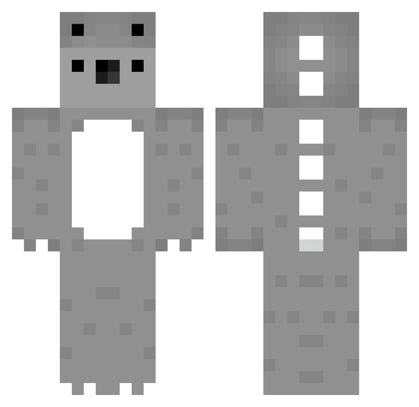 XPXC87 Minecraft skin, front and back view