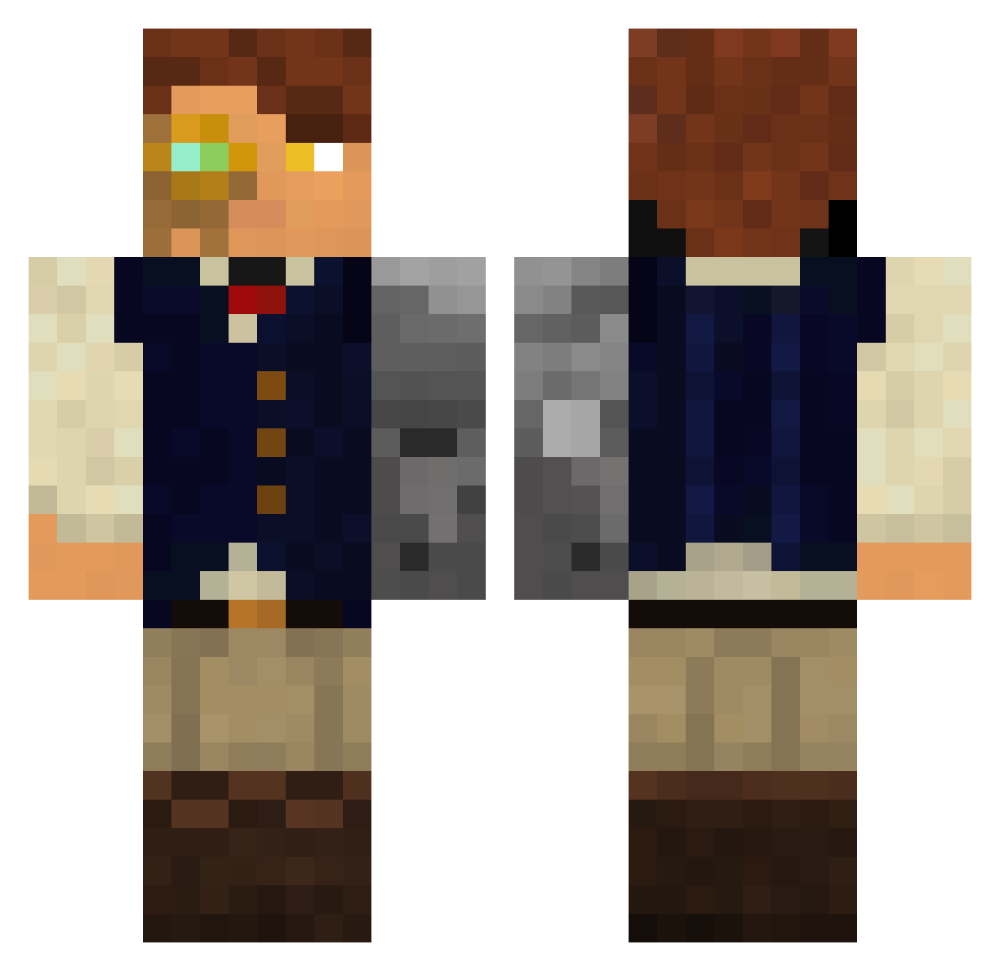 sparklipancake Minecraft skin, front and back view