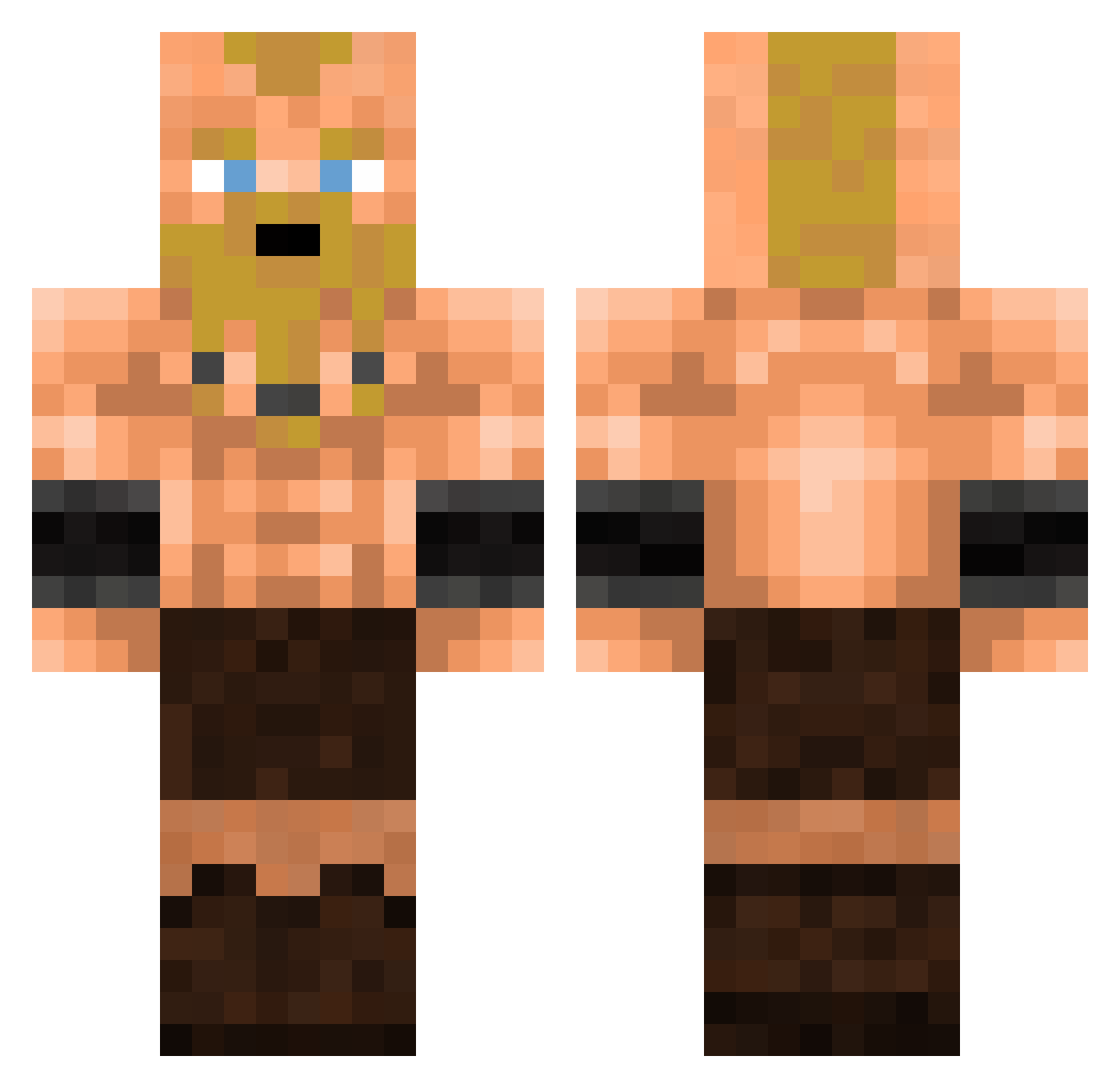 Travis_McHolland Minecraft skin, front and back view