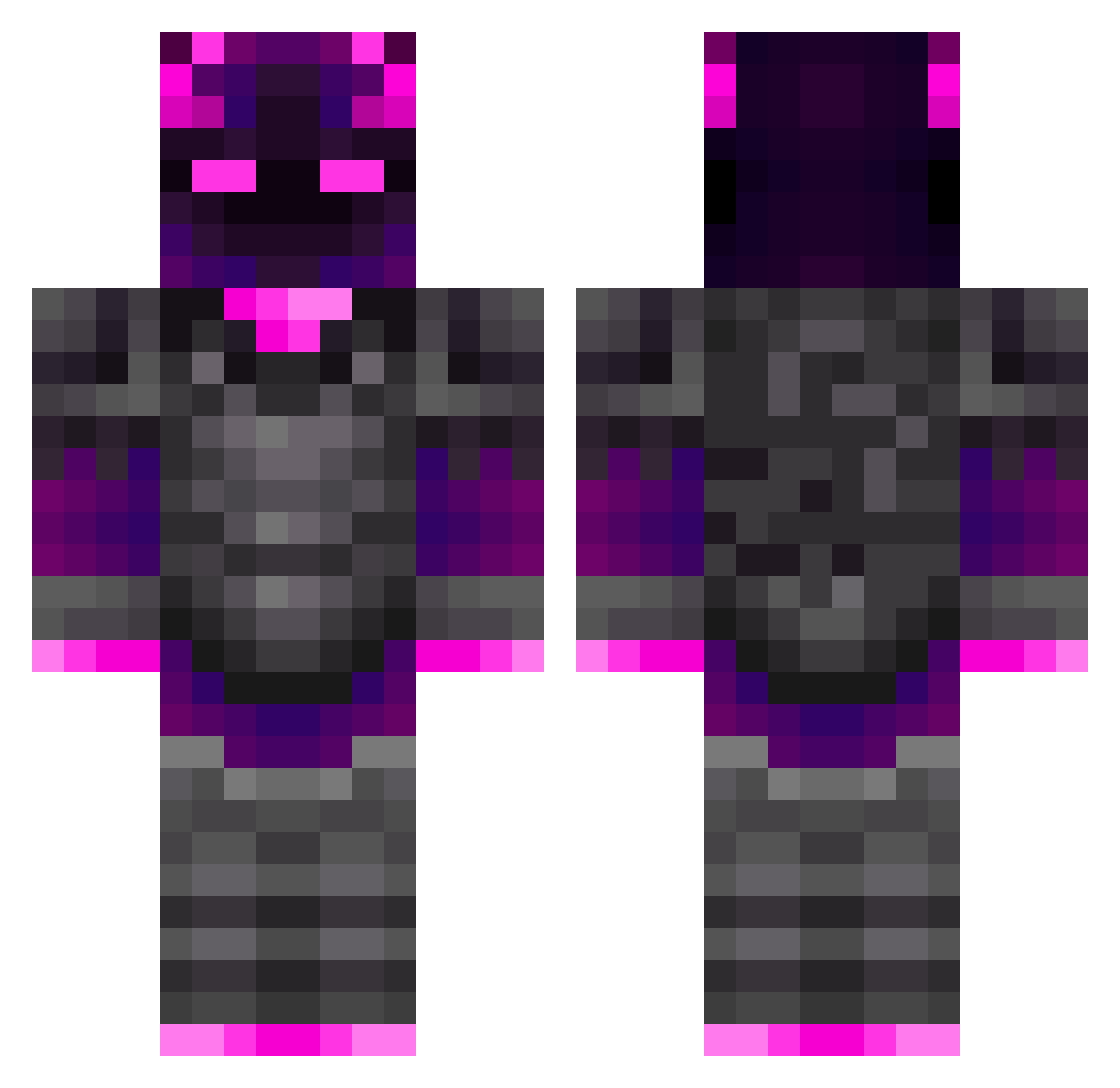 Whitepersons Minecraft skin, front and back view