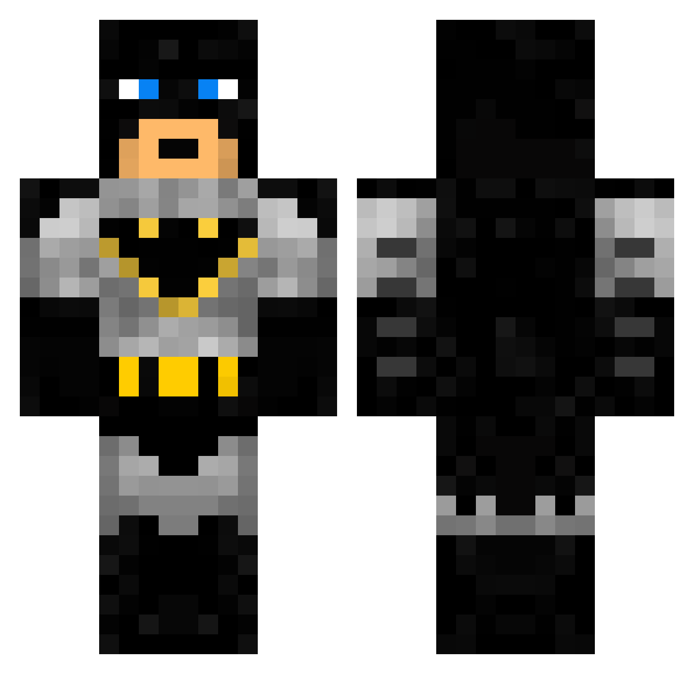 Sidelined Minecraft skin, front and back view