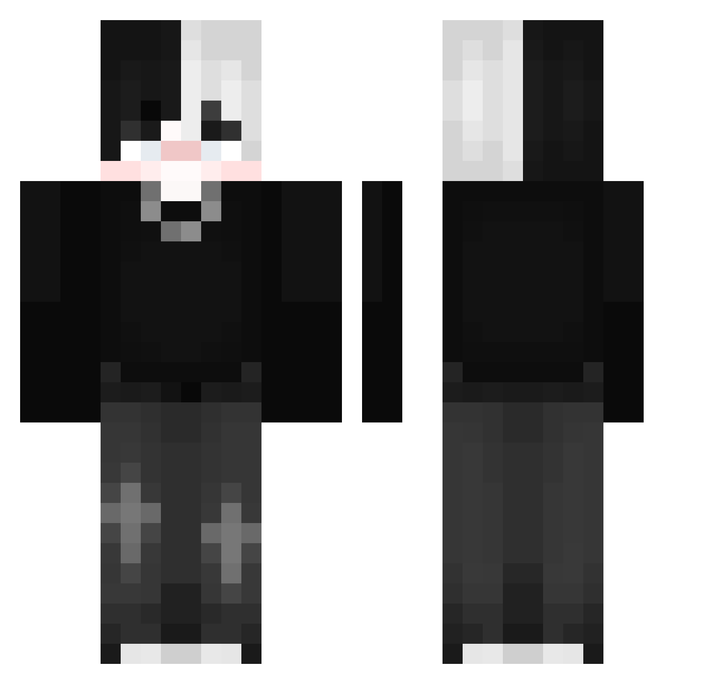 zReality Minecraft skin, front and back view