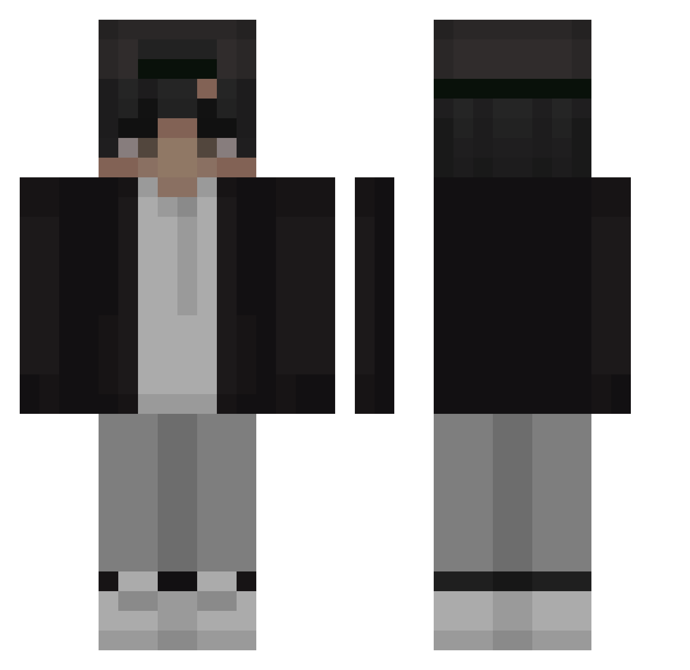 Zhayn_ Minecraft skin, front and back view