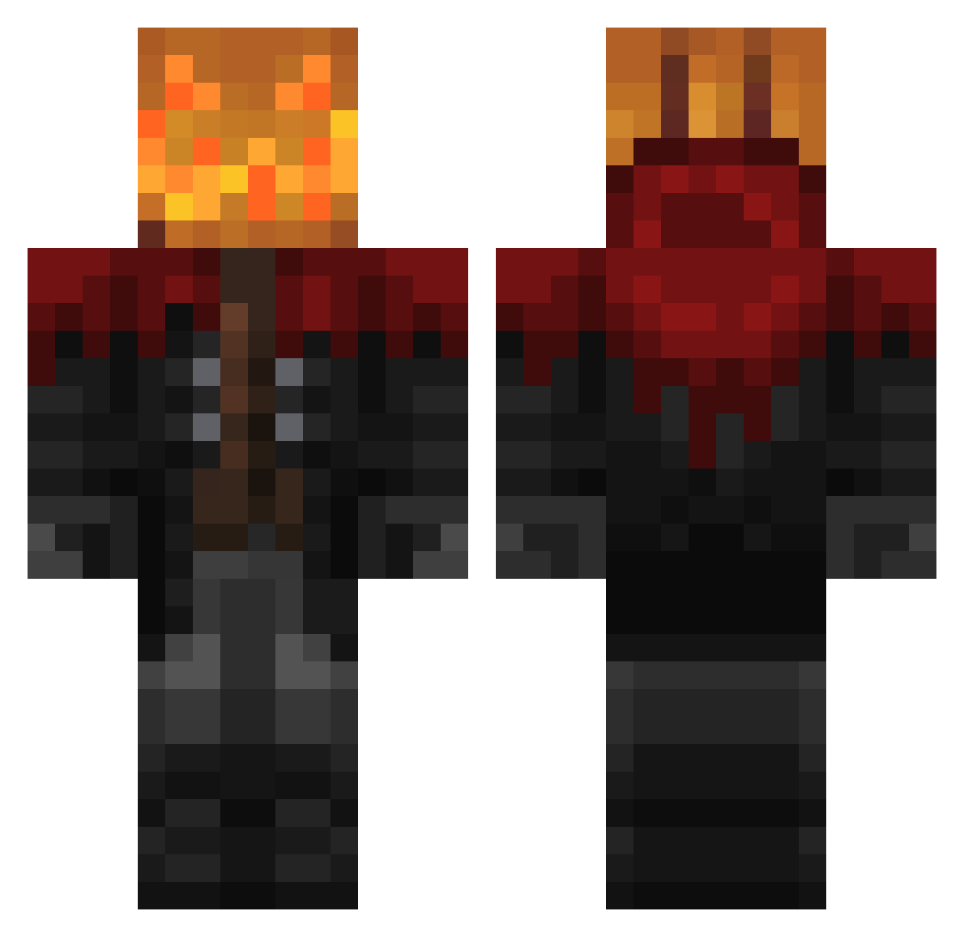 Lukklz Minecraft skin, front and back view