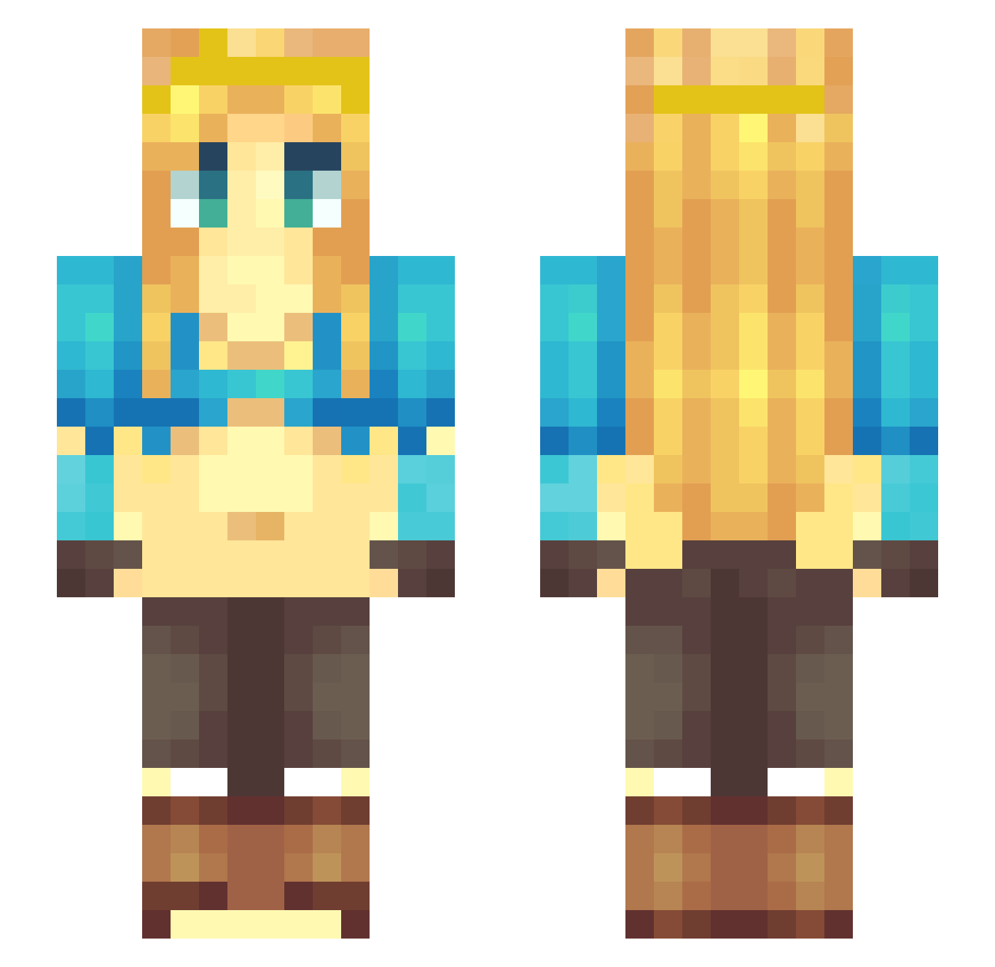 Shouen Minecraft skin, front and back view