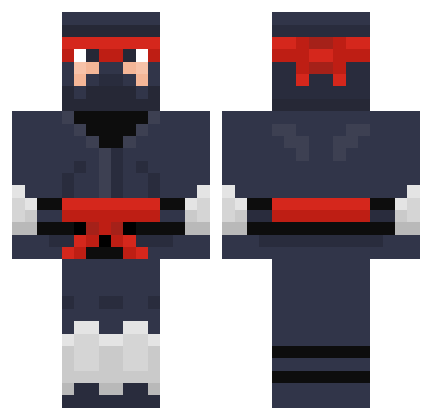 Nomidy Minecraft skin, front and back view