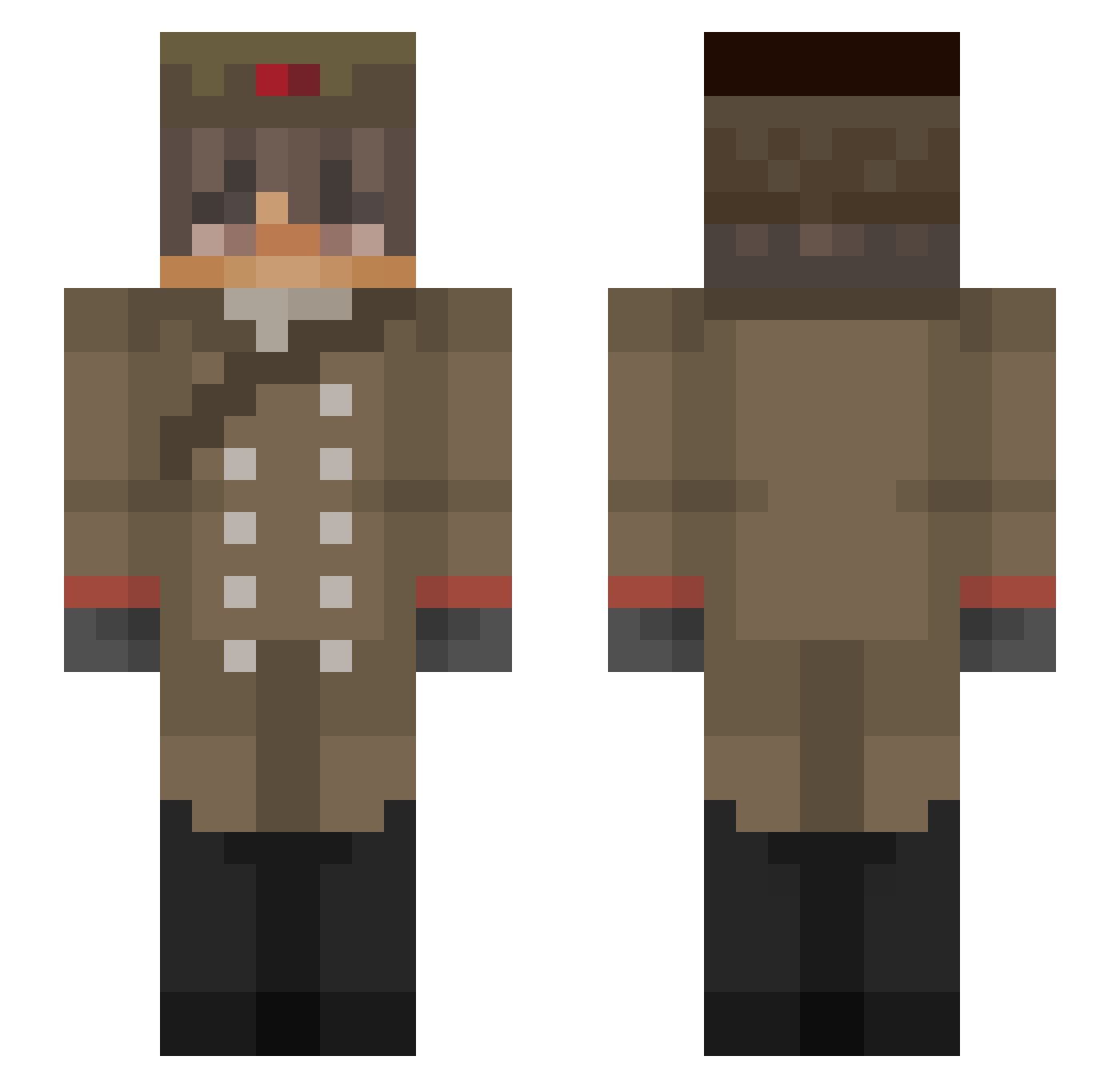 eightpast Minecraft skin, front and back view