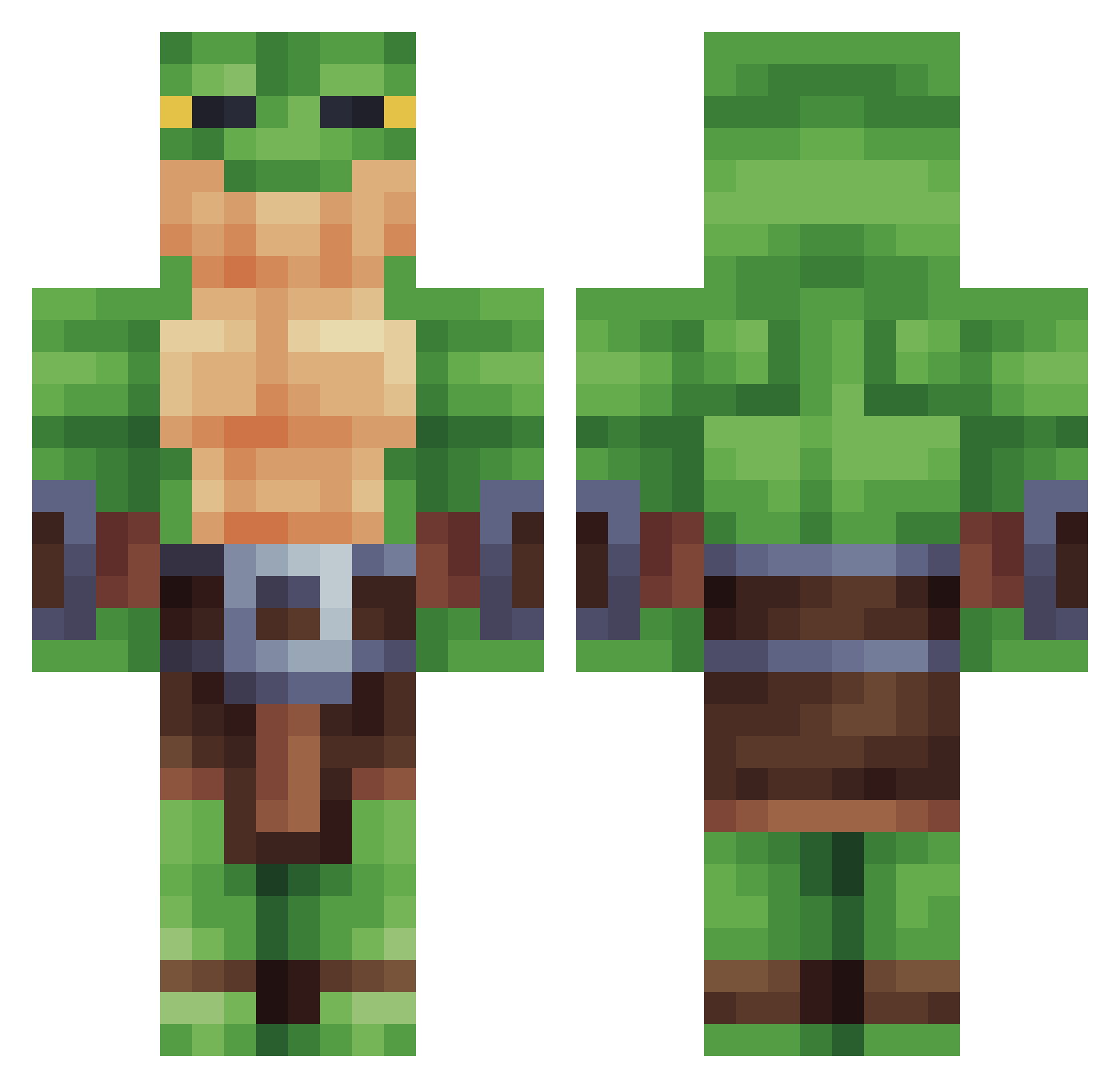 FULLMETALKAIJU Minecraft skin, front and back view