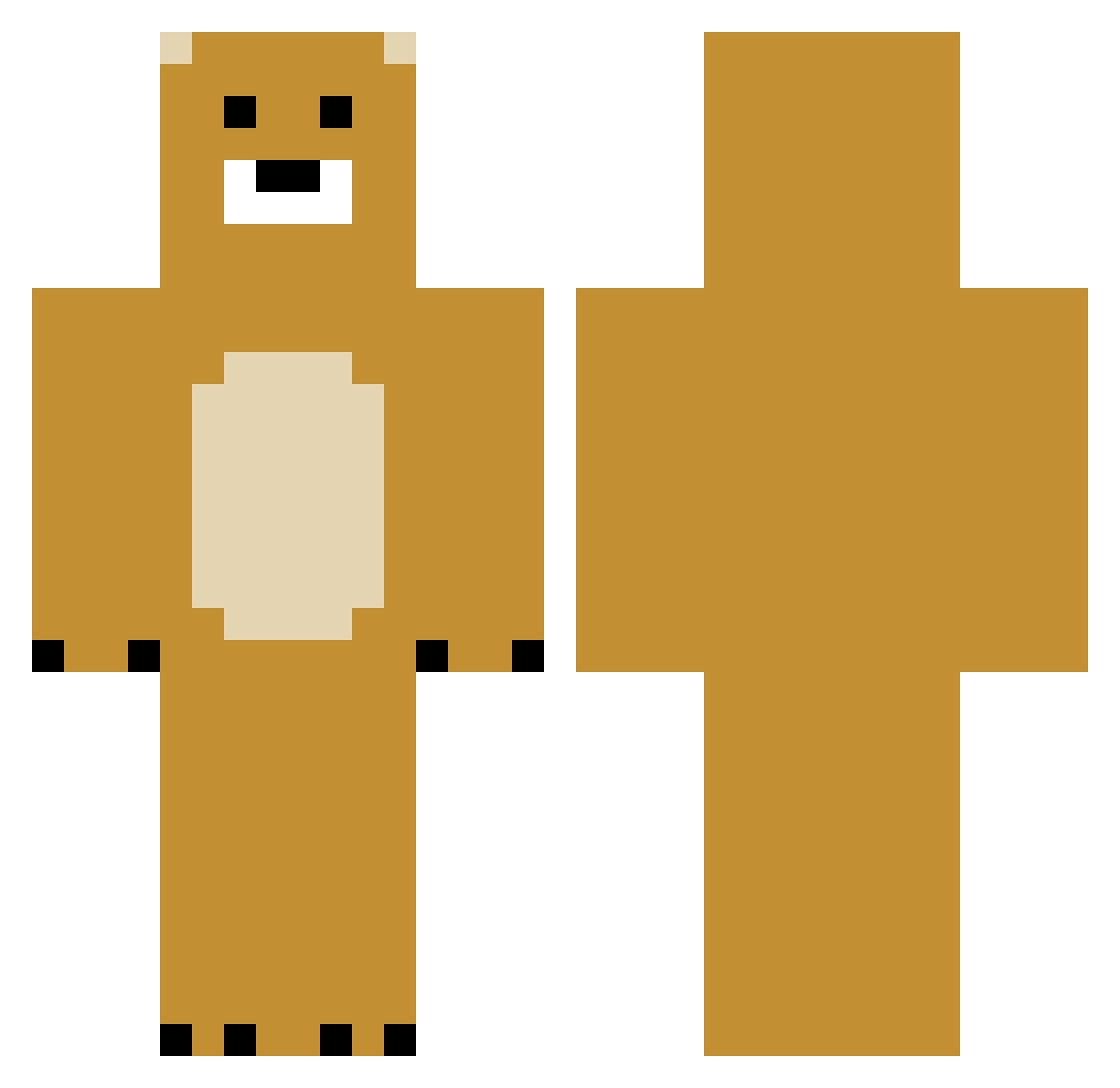 XwingV Minecraft skin, front and back view