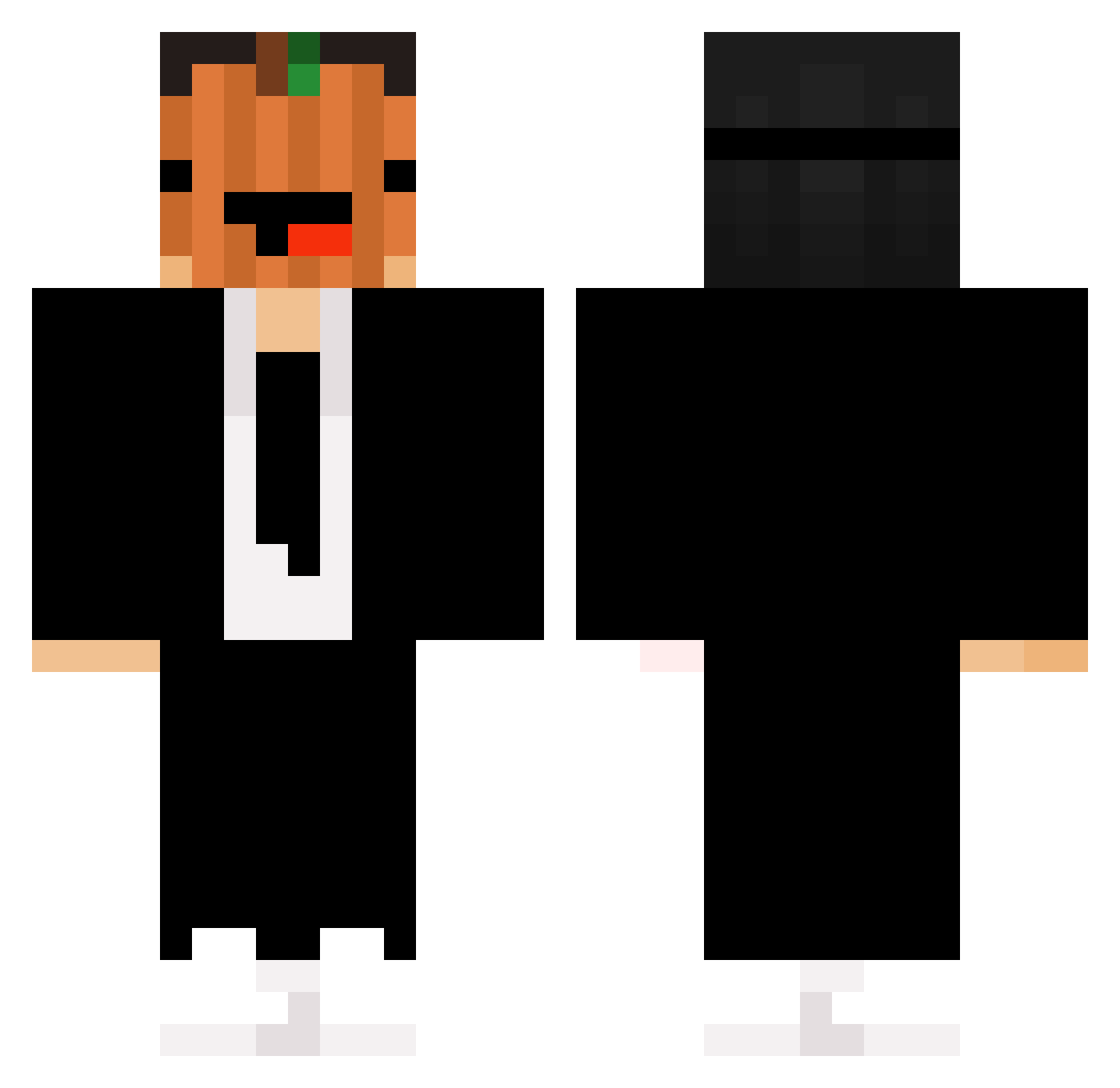 Clawerd Minecraft skin, front and back view