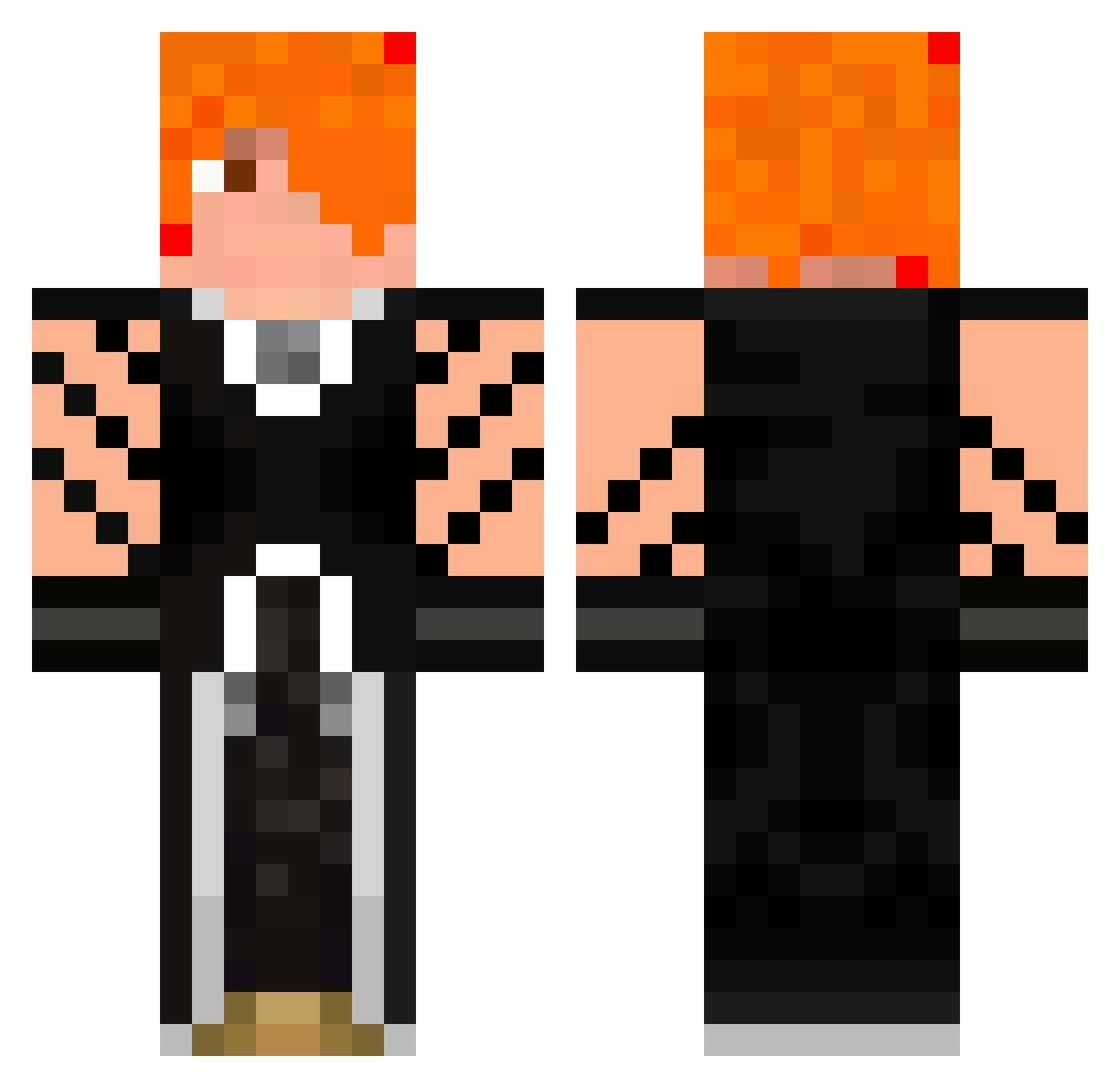 Paloma_Down Minecraft skin, front and back view