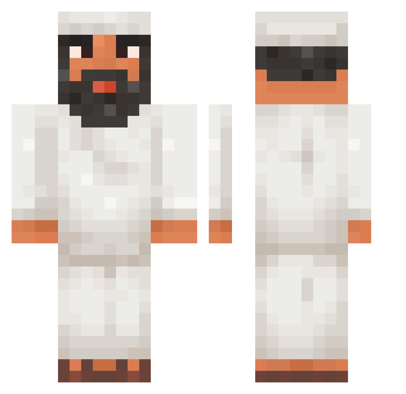 InfiniteNavy Minecraft skin, front and back view